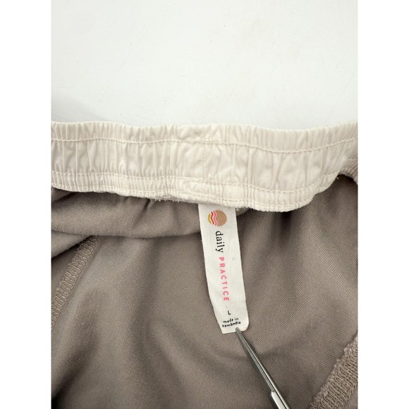 Daily Practice Anthropologie Pants Large Womens Taupe Drawstring Waist - Picture 2 of 10